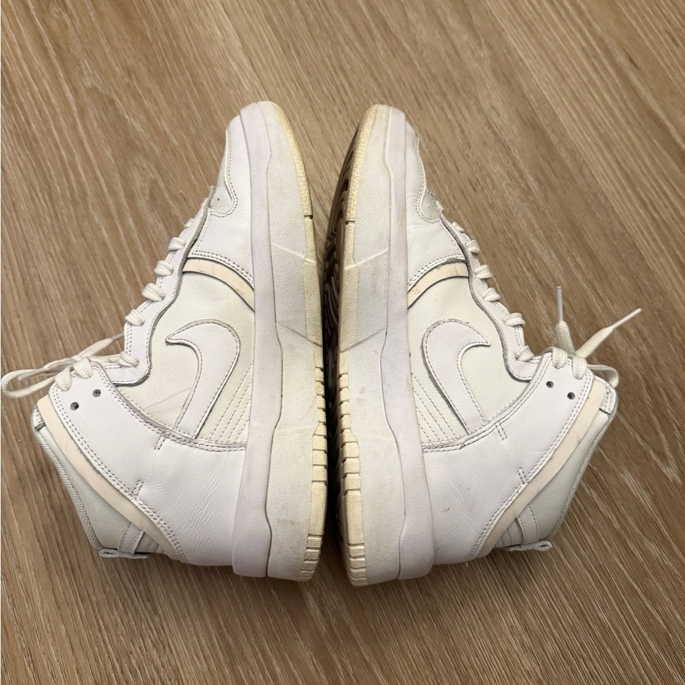 Women’s Nike 8.5 all white mid size dunks